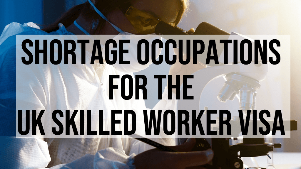 shortage occupations for the uk skilled worker visa